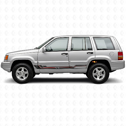 Curved Stripes Rocker Panel Vinyl Decal for Jeep Grand Cherokee 1993-1998