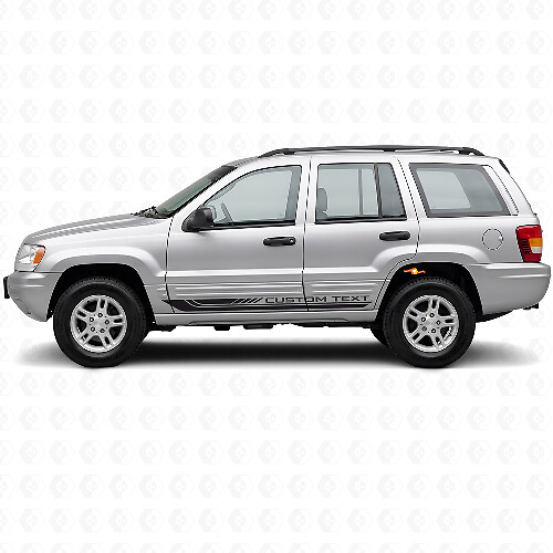 Checkered Curved Side Stripes Vinyl Decal for Jeep Grand Cherokee 1999-2004