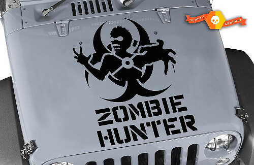 Zombie Hunter Hood Vinyl Decal for Jeep Wrangler 