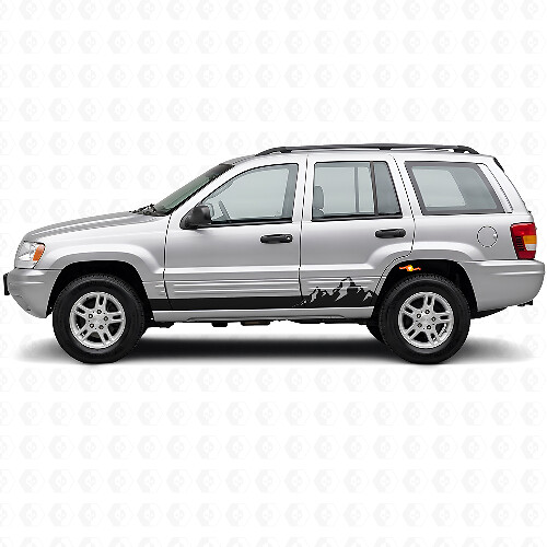 Mountains Thin Stripes Side Vinyl Decal for Jeep Grand Cherokee 1999-2004