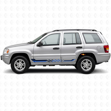 Checkered Flag Side Stripes Vinyl Decal for Jeep Grand Cherokee 1999-2004_2