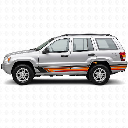 Vintage Straight Stripes Side Vinyl Decal for Jeep Grand Cherokee 1999-2004