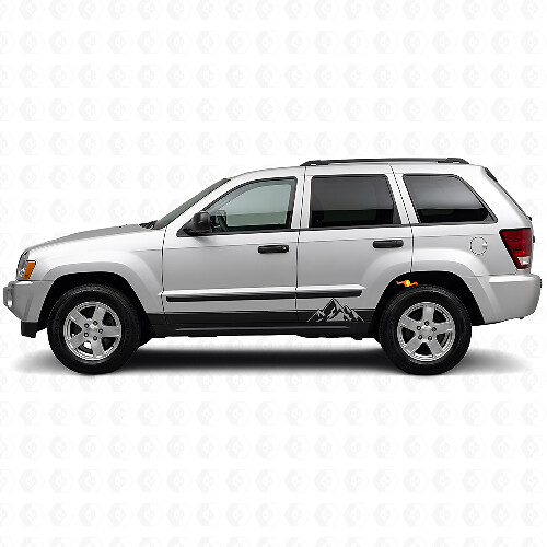 Mountains Style Stripes Side Vinyl Decal for Jeep Grand Cherokee 2005-2010