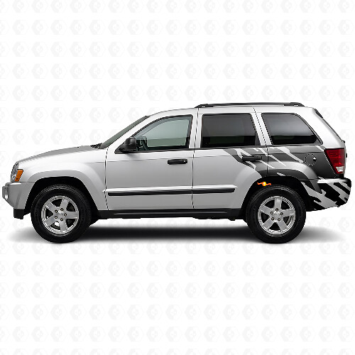 Mud Splash Graphic Rear Side Vinyl Decal for Jeep Grand Cherokee 2005-2010