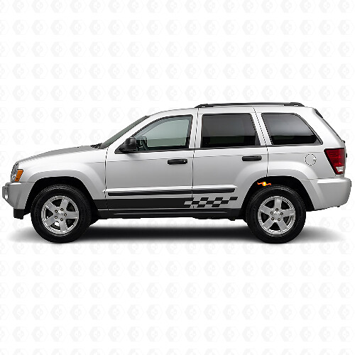Checkered Stripes Side Vinyl Decal for Jeep Grand Cherokee 2005-2010