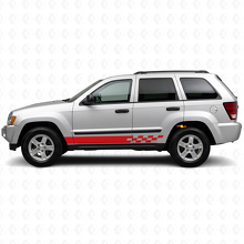Checkered Stripes Side Vinyl Decal for Jeep Grand Cherokee 2005-2010_3