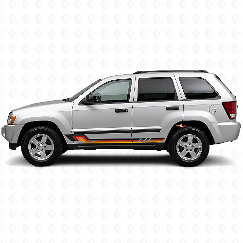 Vintage Style Side Stripes Vinyl Decal for Jeep Grand Cherokee 2005-2010