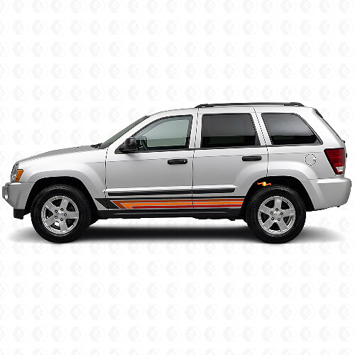Vintage Straight Stripes Side Vinyl Decal for Jeep Grand Cherokee 2005-2010