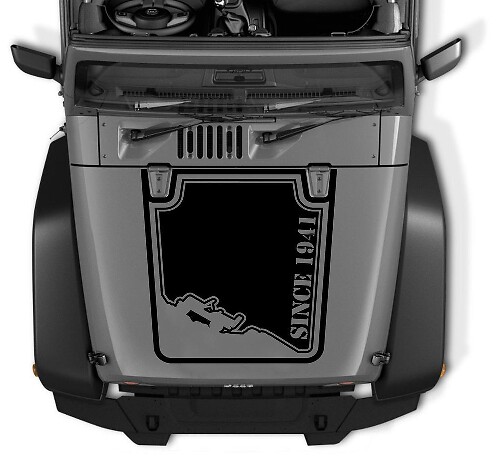 Jeep wrangler TJ mountain decal hood graphic hood Decal CJ YJ TJ JK Vinyl Sticker