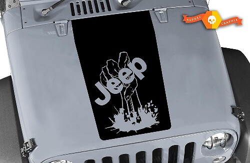 Jeep Zombie Hand wrangler hood CJ YJ TJ JK Vinyl Sticker Decal