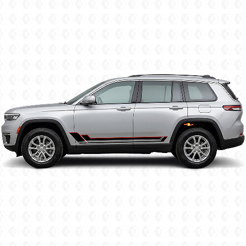 Twin Stripes Rocker Panel Vinyl Decal for Jeep Grand Cherokee 2021+_1