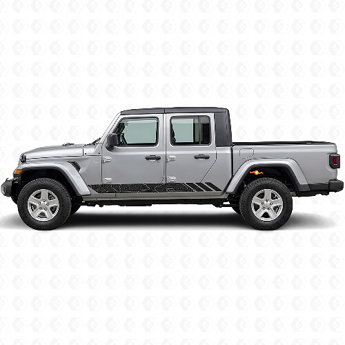 Topographic Style Stripes Side Vinyl Decal for Jeep Gladiator 2020+_1