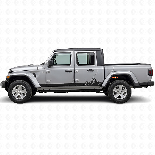 Mountains Thin Stripes Side Vinyl Decal for Jeep Gladiator 2020+_1