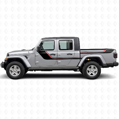 Twin Stripes Side Vinyl Decal for Jeep Gladiator 2020+_1