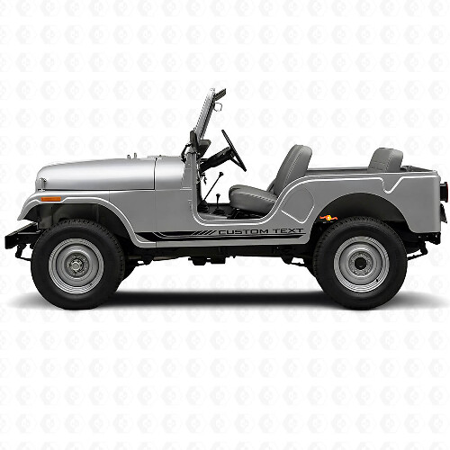 Checkered Curved Side Stripes Vinyl Decal for Jeep CJ-5 1955-1983_1
