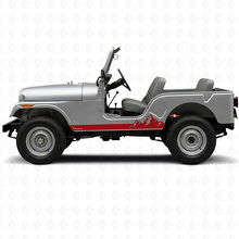 Mountains Thin Stripes Side Vinyl Decal for Jeep CJ-5 1955-1983_3