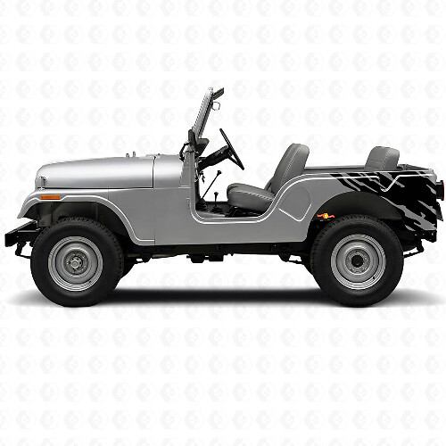 Mud Splash Graphic Rear Side Vinyl Decal for Jeep CJ-5 1955-1983