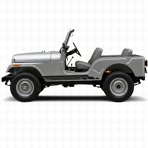 Curved Stripes Side Vinyl Decal Kit for Jeep CJ-5 1955-1983_1