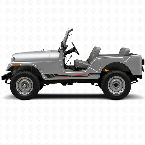 Curved Stripes Rocker Panel Vinyl Decal for Jeep CJ-5 1955-1983_1