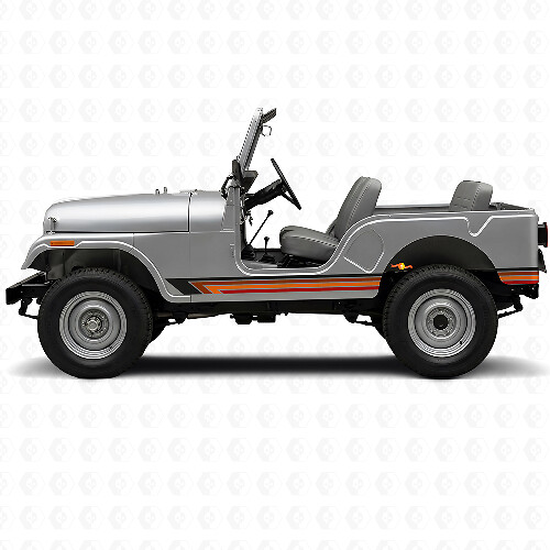 Vintage Straight Stripes Side Vinyl Decal for Jeep CJ-5 1955-1983_1