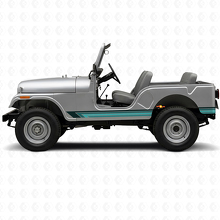 Vintage Straight Stripes Side Vinyl Decal for Jeep CJ-5 1955-1983_2
