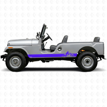 Mountains Style Stripes Side Vinyl Decal for Jeep CJ-6 1955-1975_2
