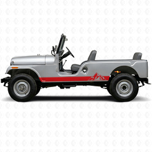 Mountains Style Stripes Side Vinyl Decal for Jeep CJ-6 1955-1975_3
