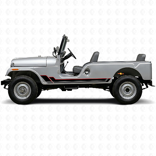 Twin Stripes Rocker Panel Vinyl Decal for Jeep CJ-6 1955-1975