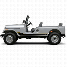 Twin Stripes Rocker Panel Vinyl Decal for Jeep CJ-6 1955-1975_2