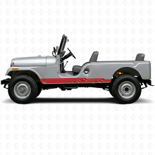 Intertwined Stripes Side Vinyl Decal for Jeep CJ-6 1955-1975_3