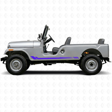 Honeycomb Stripes Side Vinyl Decal for Jeep CJ-6 1955-1975_2