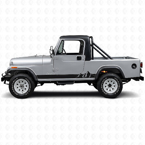Mountains Wide Stripes Side Vinyl Decal for Jeep CJ-8 Scrambler 1981-1986