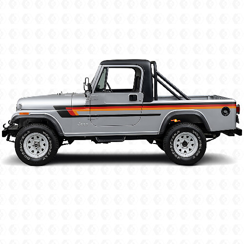 Triple Stripes Door Side Vinyl Decal for Jeep CJ-8 Scrambler 1981-1986_1