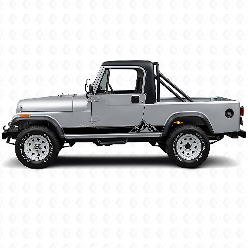 Mountains Style Stripes Side Vinyl Decal for Jeep CJ-8 Scrambler 1981-1986_1