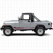 Checkered Flag Side Stripes Vinyl Decal for Jeep CJ-8 Scrambler 1981-1986_3