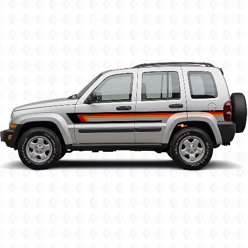 Triple Stripes Door Side Vinyl Decal for Jeep Liberty 2002-2012_1