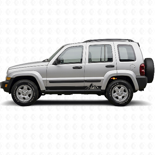 Mountains Style Stripes Side Vinyl Decal for Jeep Liberty 2002-2012_1
