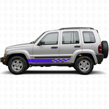 Checkered Stripes Side Vinyl Decal for Jeep Liberty 2002-2012_2
