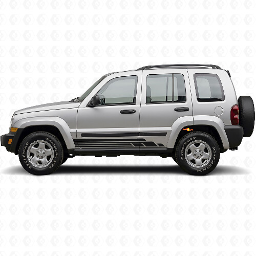 Curved Stripes Side Vinyl Decal Kit for Jeep Liberty 2002-2012_1