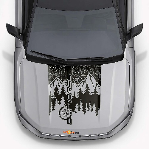 Mountains Style Hood Vinyl Decal for Jeep Compass 2026