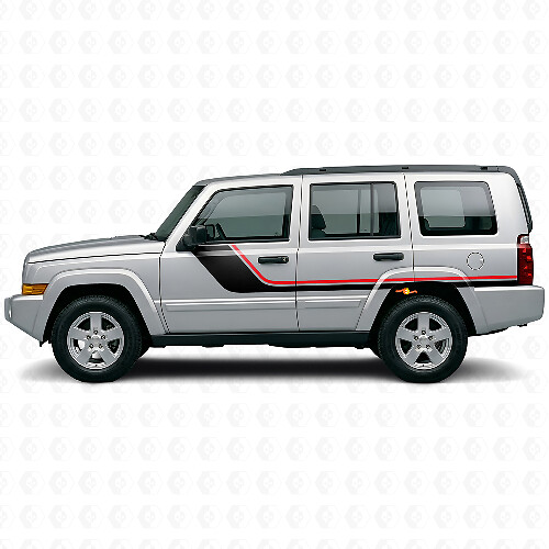 Twin Stripes Side Vinyl Decal for Jeep Commander 2006-2010_1