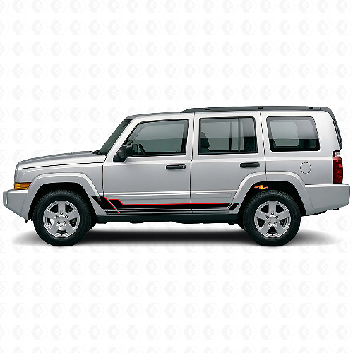 Twin Stripes Rocker Panel Vinyl Decal for Jeep Commander 2006-2010_1