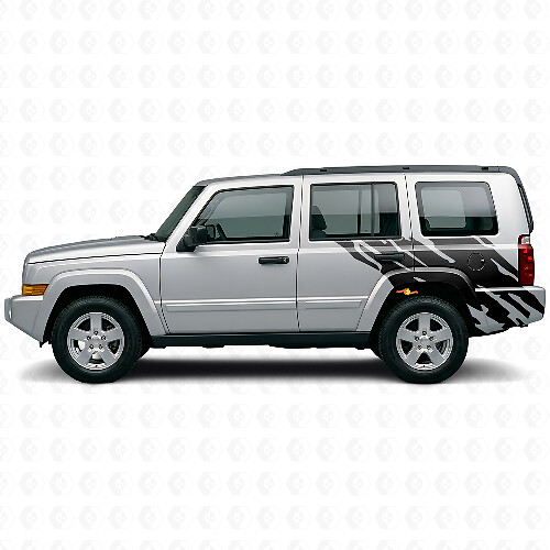 Mud Splash Graphic Rear Side Vinyl Decal for Jeep Commander 2006-2010_1