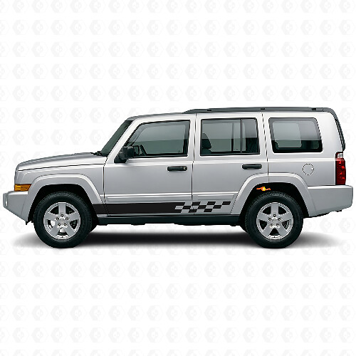 Checkered Stripes Side Vinyl Decal for Jeep Commander 2006-2010