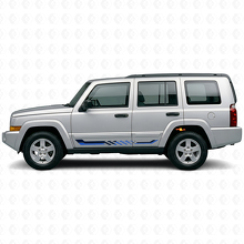 Checkered Flag Side Stripes Vinyl Decal for Jeep Commander 2006-2010_2
