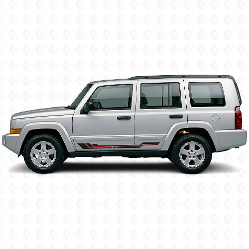 Curved Lines Rocker Panel Vinyl Decal for Jeep Commander 2006-2010_1