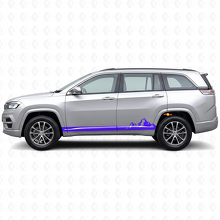 Mountains Thin Stripes Side Vinyl Decal for Jeep Commander Meridian 2021+_2