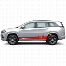 Mountains Wide Stripes Side Vinyl Decal for Jeep Commander Meridian 2021+_3