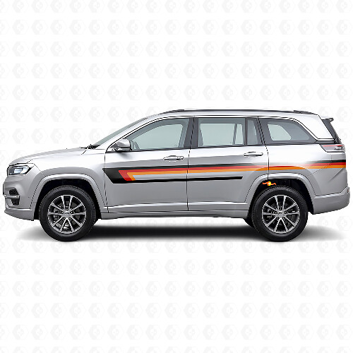 Triple Stripes Door Side Vinyl Decal for Jeep Commander Meridian 2021+_1
