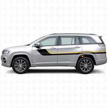 Twin Stripes Side Vinyl Decal for Jeep Commander Meridian 2021+_2